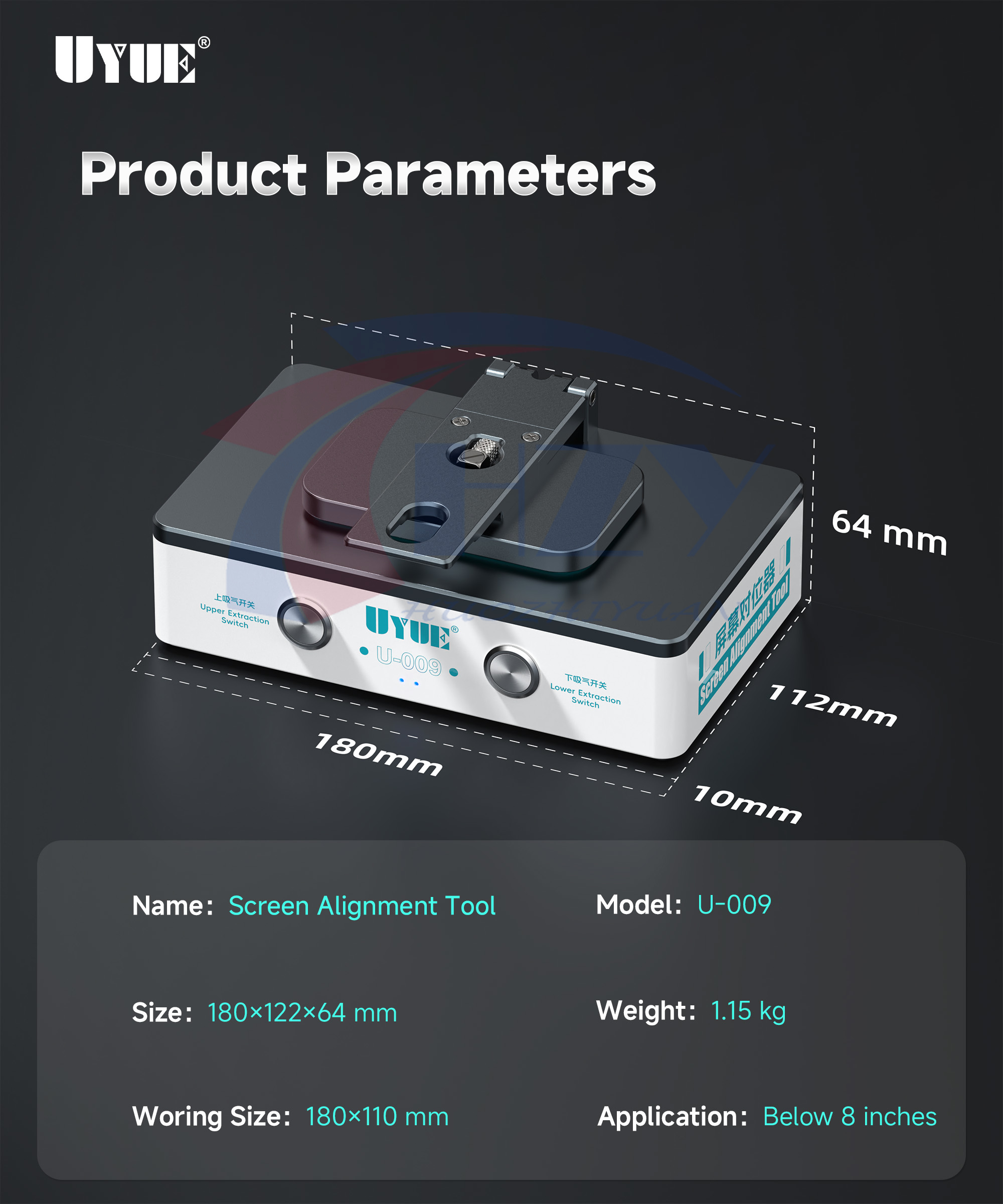Screen Alignment Tool - UYUE U009 Screen Alignment Tool Built-in