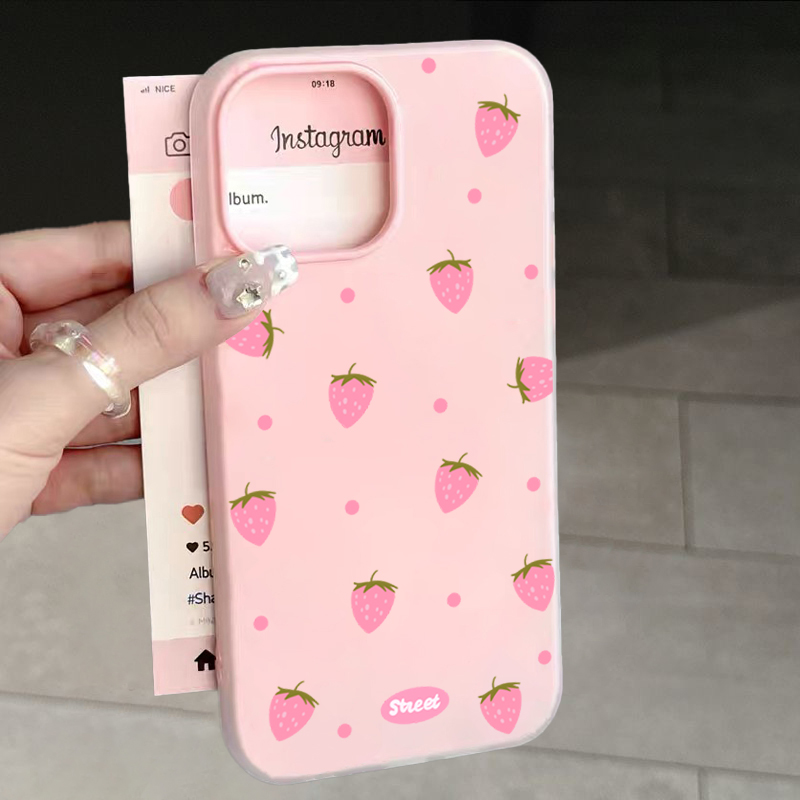 Sweet Pink Strawberry Pattern  - Samsung Galaxy A55 review and price
