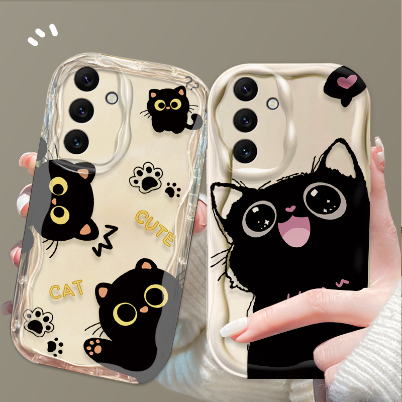 Cute Big Eyes Black Cat Case f - Samsung Galaxy A55 review and price