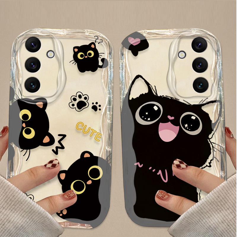 Cute Big Eyes Black Cat Case f - Samsung Galaxy A55 review and price