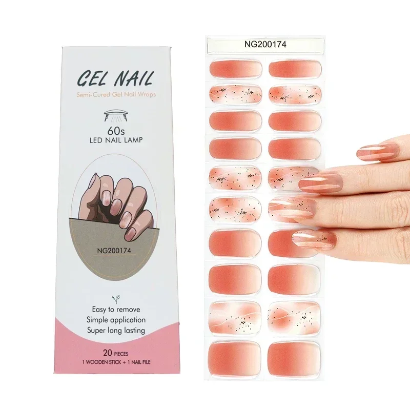 Semi-Cured Gel Nail Strips Pat - Full Cover Adhesive review and price